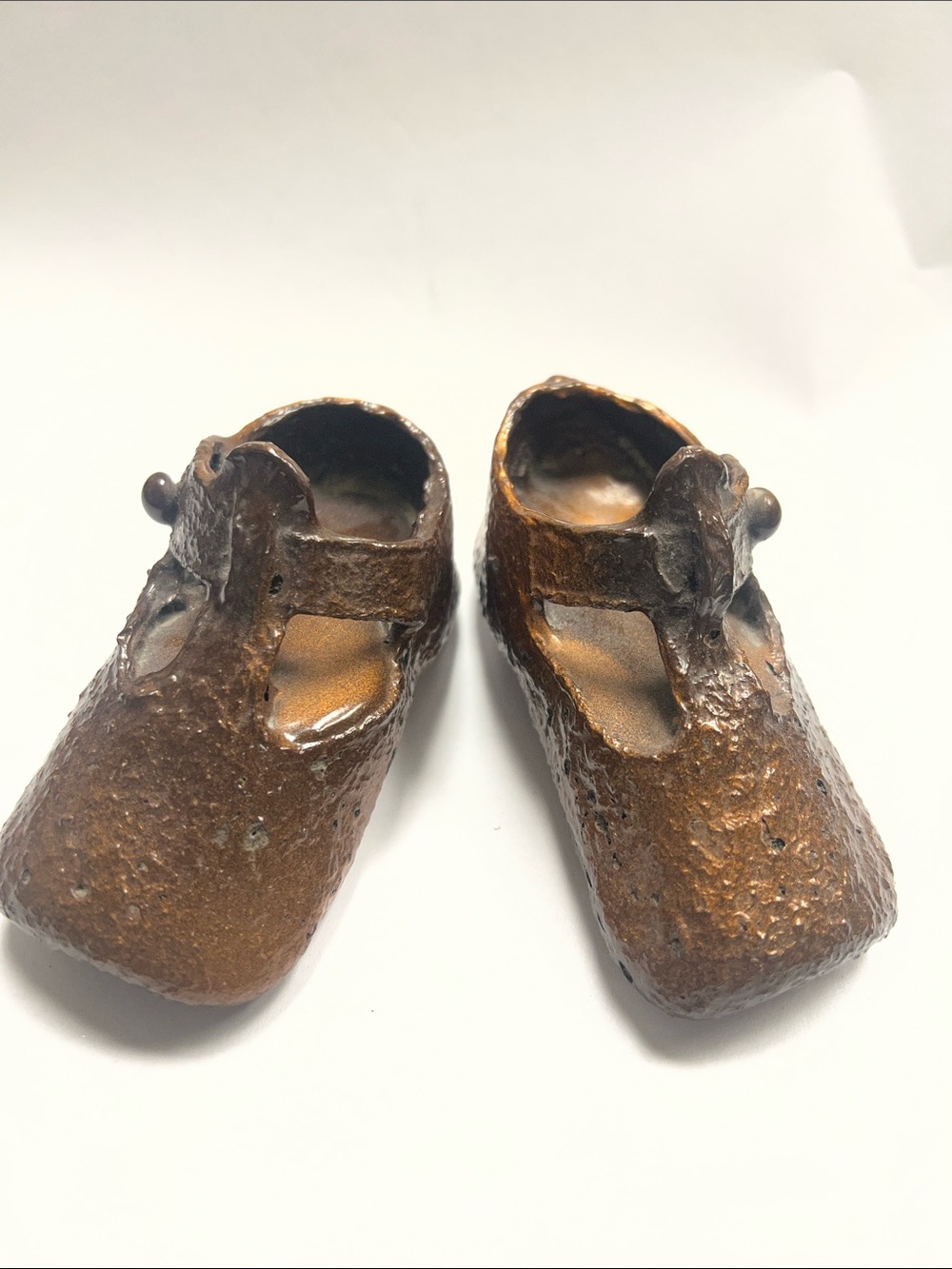 Antique bronze baby Shoes Baby Mary Jane Shoes Brown Faux-Leather Bronzed